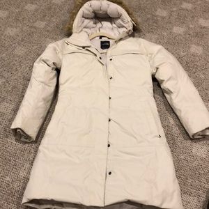 North Face cream color Parker coat